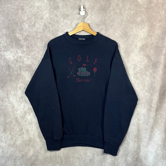 Vintage Golf Sweatshirt Mens Graphic Embroidered Pullover Sport Crewneck - Picture 1 of 6